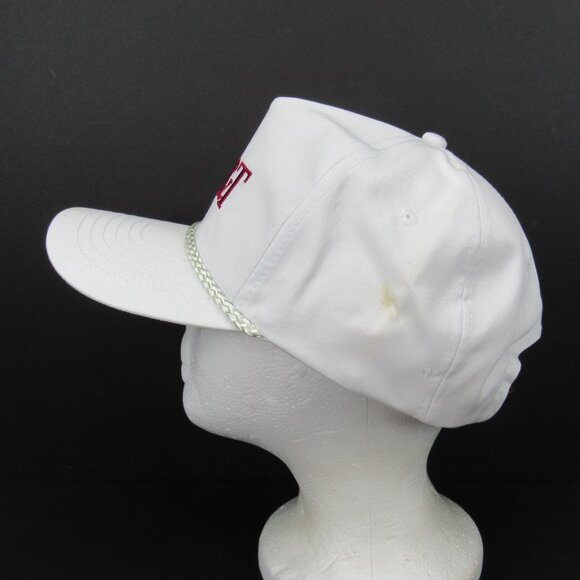 BB&T Embroidered Red Logo Men's White Wide Brim Adj Strap Back Truckers Cap - Picture 4 of 11